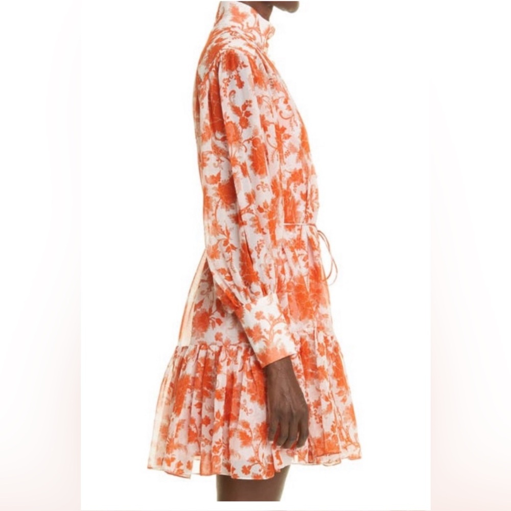Zimmermann Chiffon Long-Sleeve Mini Dress - Picture 2 of 10